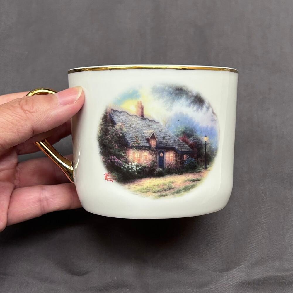 Thomas Kinkade Painter of Light Moonlight Cottage Cup - Picture 3 of 9